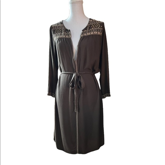 LUCKY BRAND WOMENS BROWN BELTED MIDI DRESS/COVER UP SIZE SMALL - Picture 1 of 8